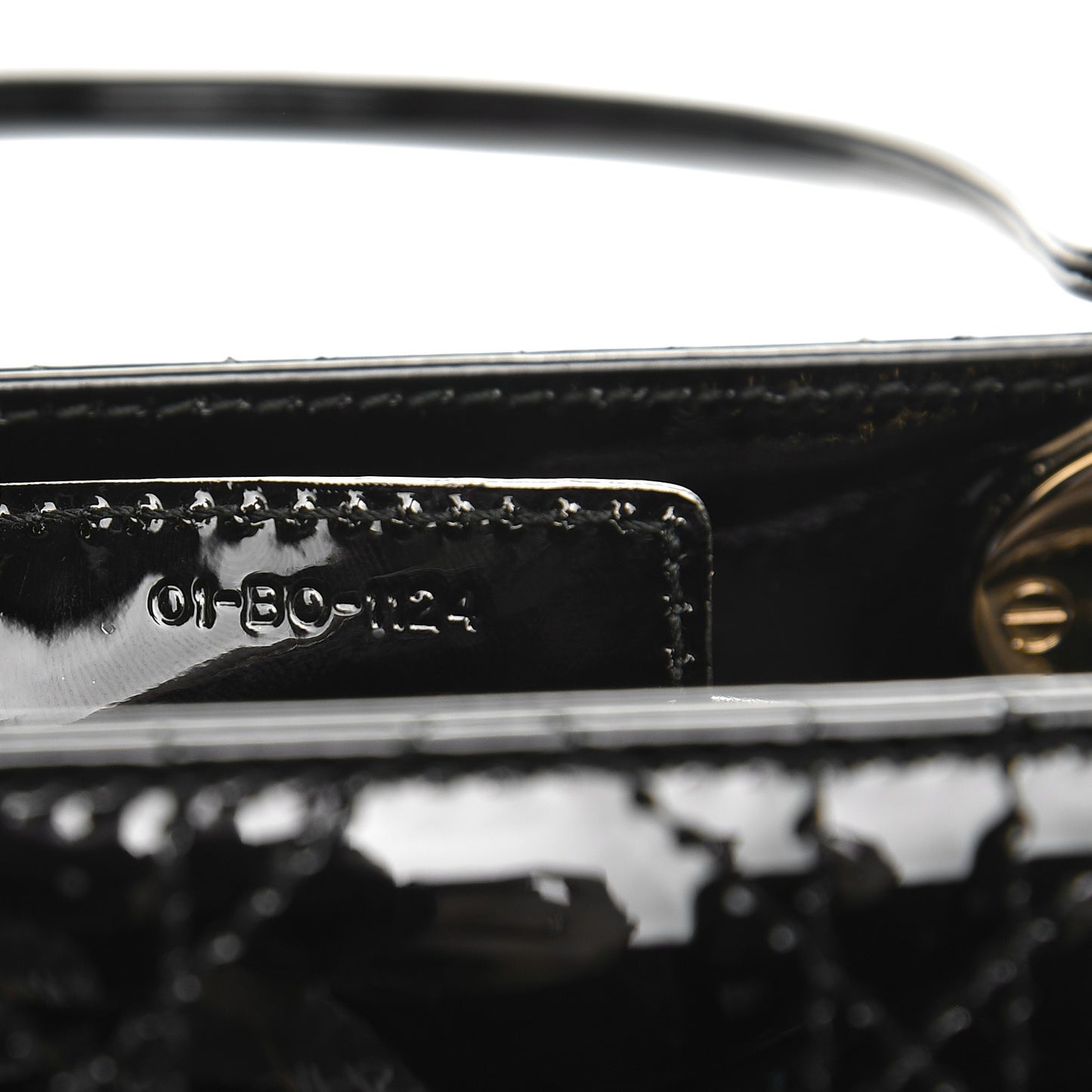 Patent Cannage Medium Lady Dior Black
