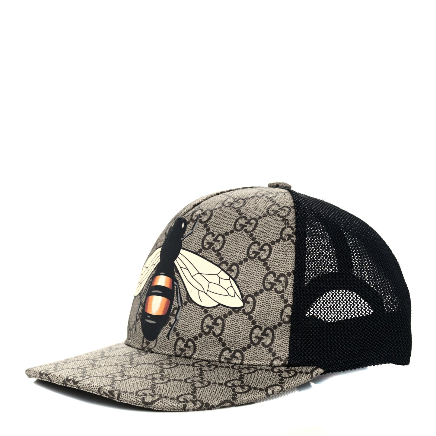 GG Supreme Monogram Bee Print Baseball Hat XS Beige