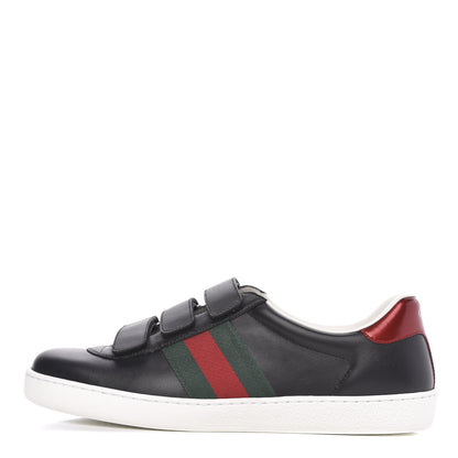 Gucci Calfskin Miro Soft Web Mens Sneakers 8 Black 1 of 9