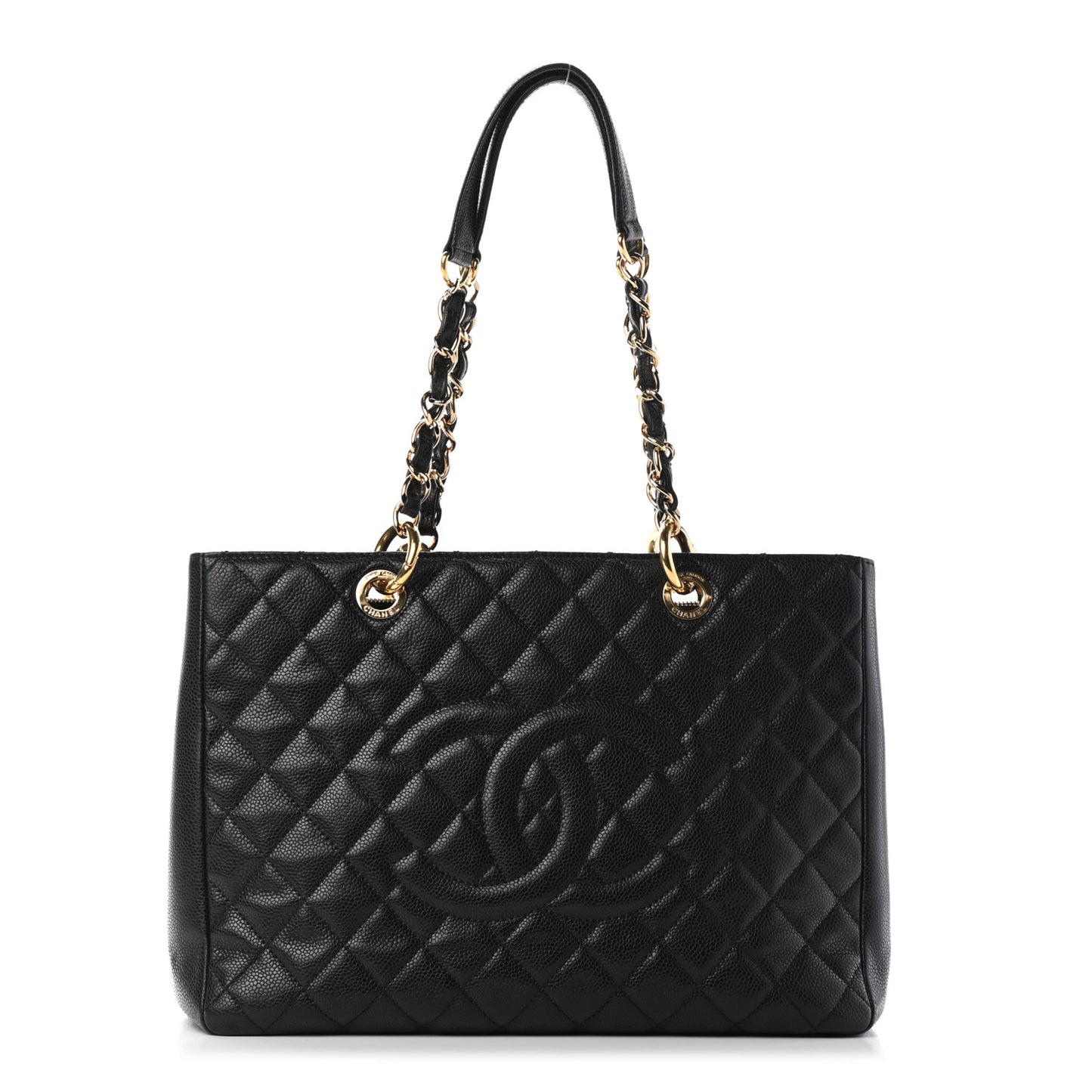 Caviar Quilted Grand Shopping Tote GST Black