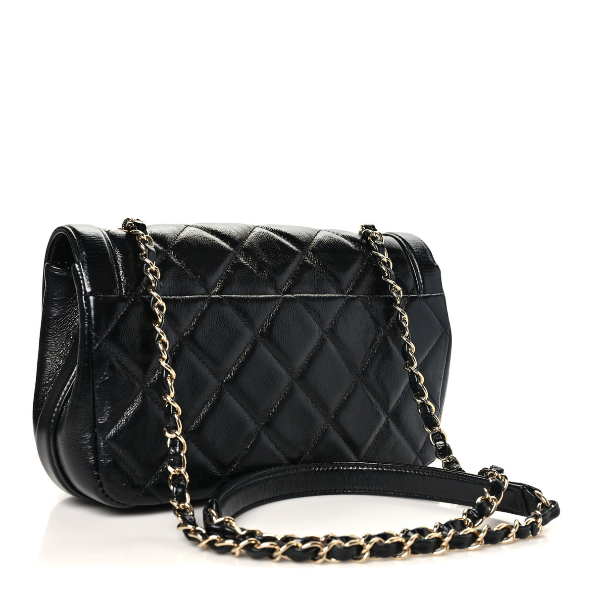 Chanel Crumpled Glazed Lambskin Quilted Small Flap Black 3 of 10