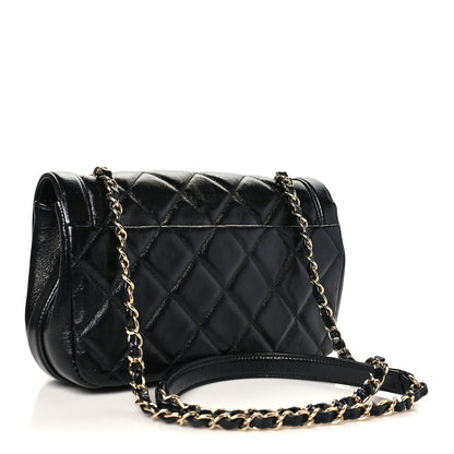 Chanel Crumpled Glazed Lambskin Quilted Small Flap Black 3 of 10