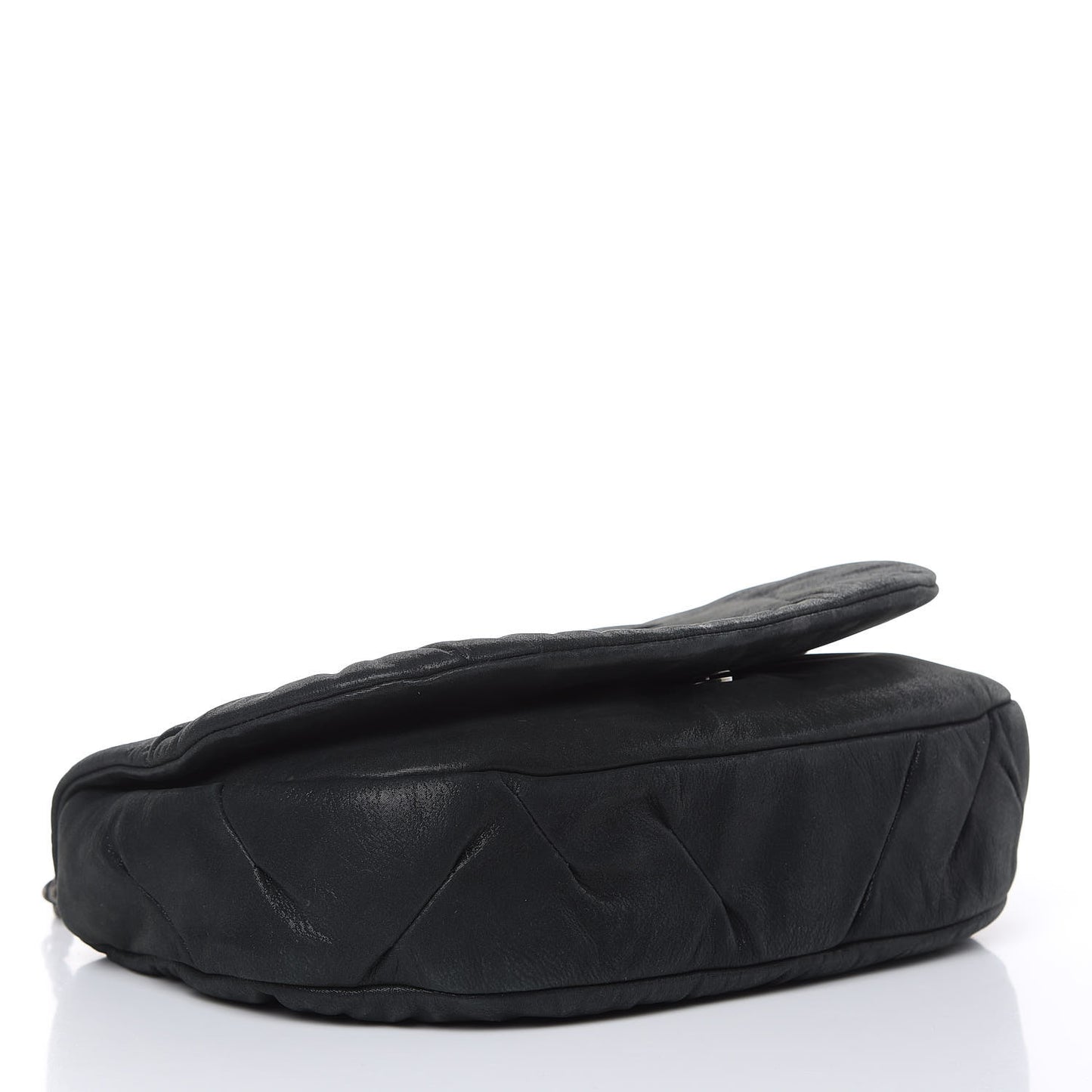 Iridescent Calfskin Glint Flap Black