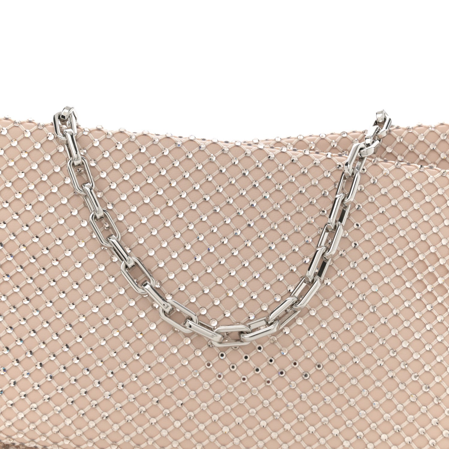 Christian Louboutin Nappa Resille Strass Loubitwist Clutch Leche Light Silk 7 of 9
