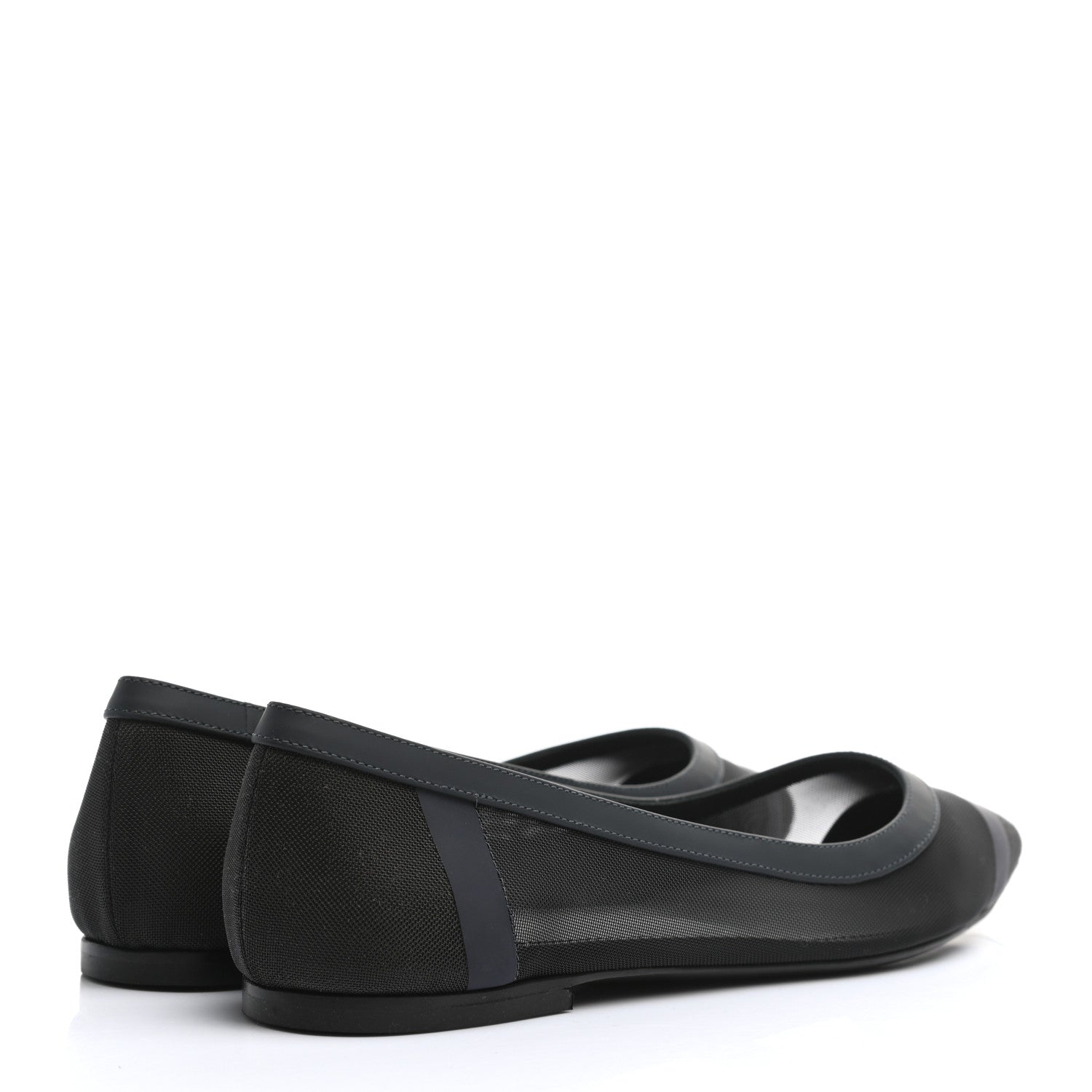 Fendi Mesh Skimmer Ballerina Flats 38.5 Navy Black 4 of 7