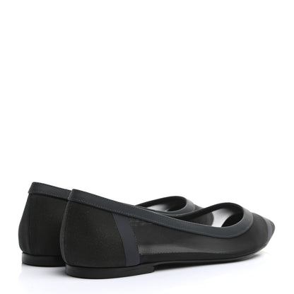 Fendi Mesh Skimmer Ballerina Flats 38.5 Navy Black 4 of 7