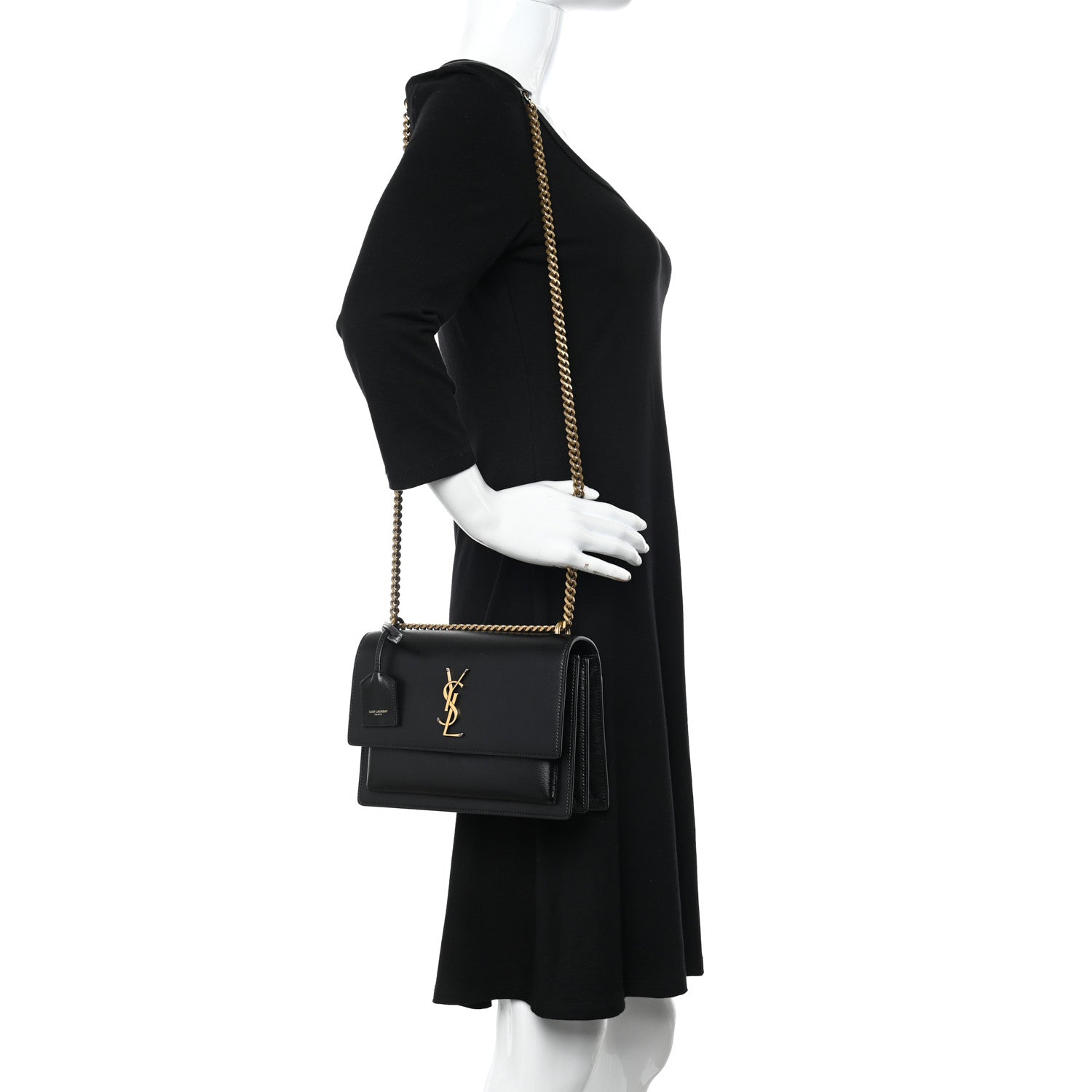 Saint Laurent Calfskin Medium Monogram Sunset Black 2 of 11