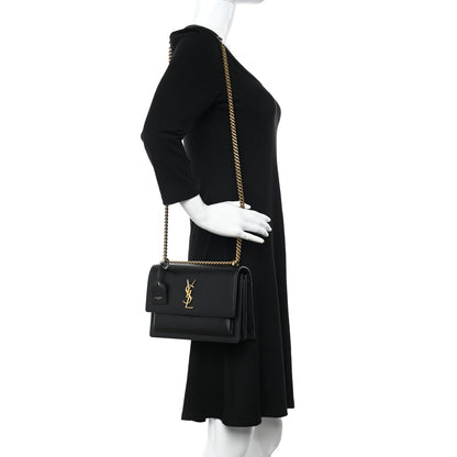 Saint Laurent Calfskin Medium Monogram Sunset Black 2 of 11