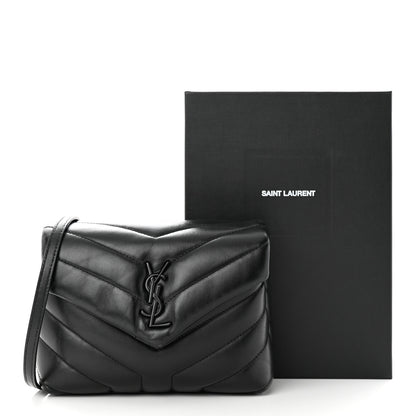 Saint Laurent Calfskin Y Quilted Monogram Monochrome Toy Loulou Crossbody Bag Black 12 of 12