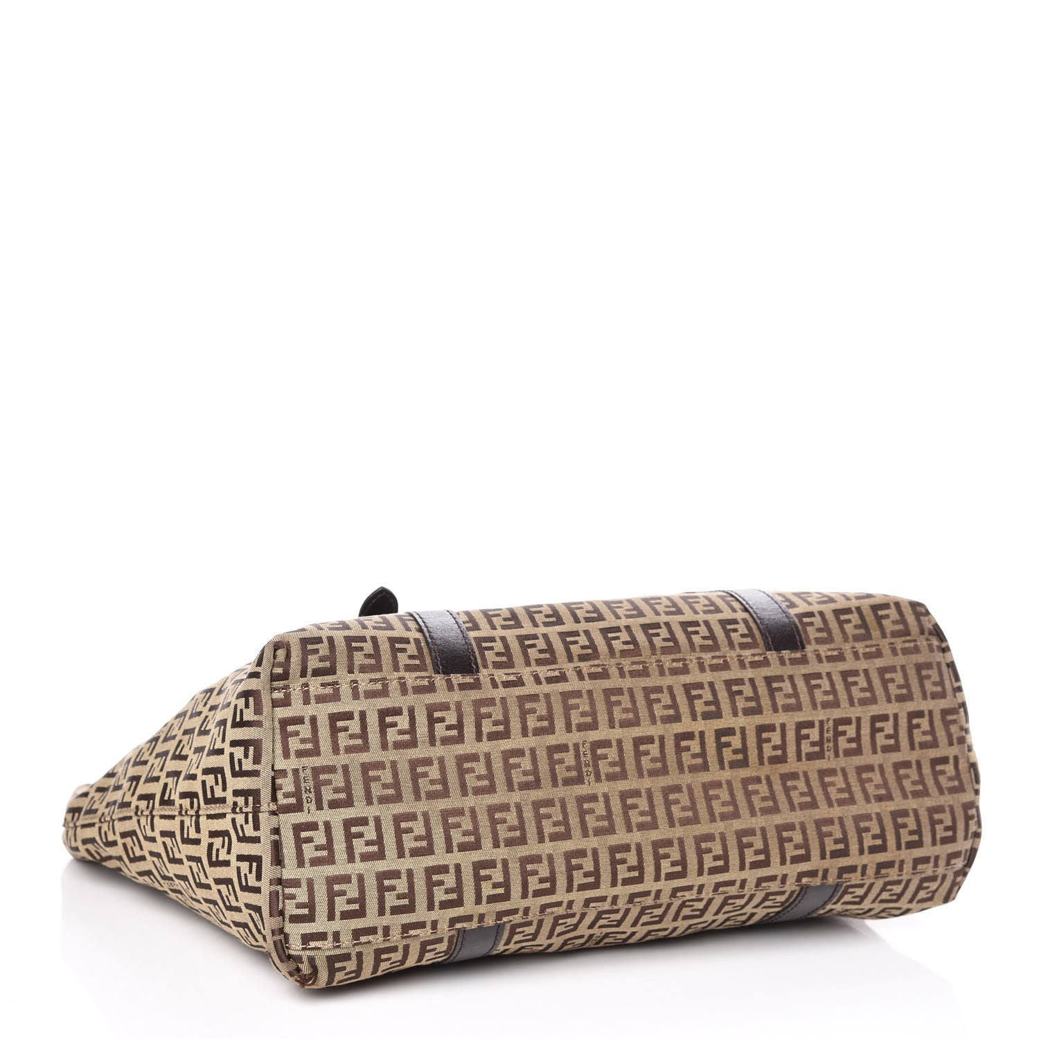 Fendi Zucchino Charm Large Shopper Tote Tobacco 4 of 11