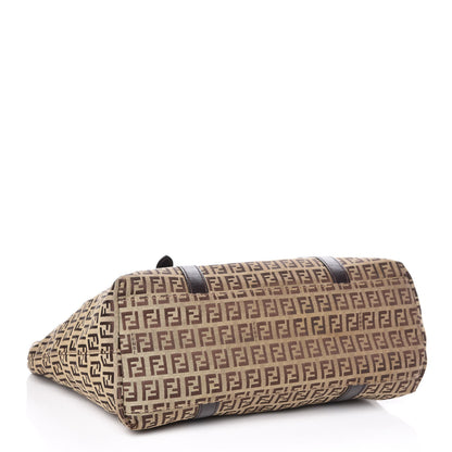 Fendi Zucchino Charm Large Shopper Tote Tobacco 4 of 11