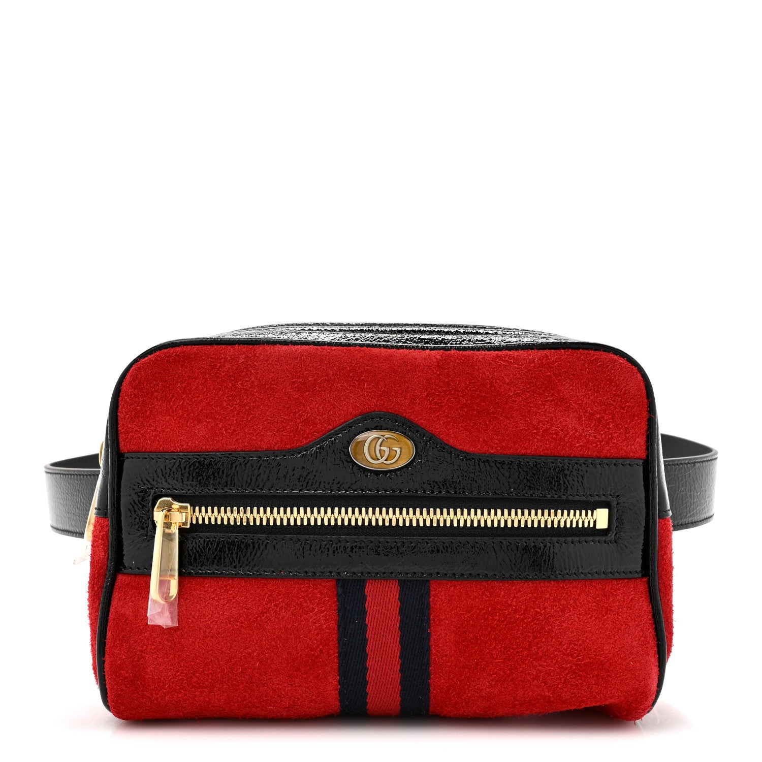 Gucci Suede Small Ophidia Belt Bag 85 34 Hibiscus Red 1 of 10