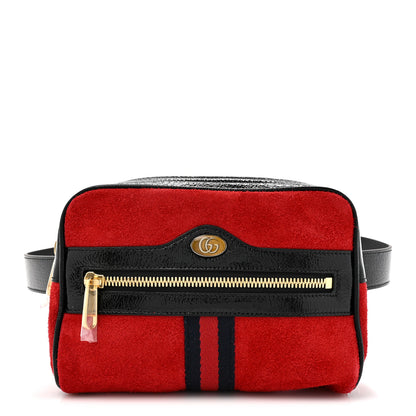 Gucci Suede Small Ophidia Belt Bag 85 34 Hibiscus Red 1 of 10