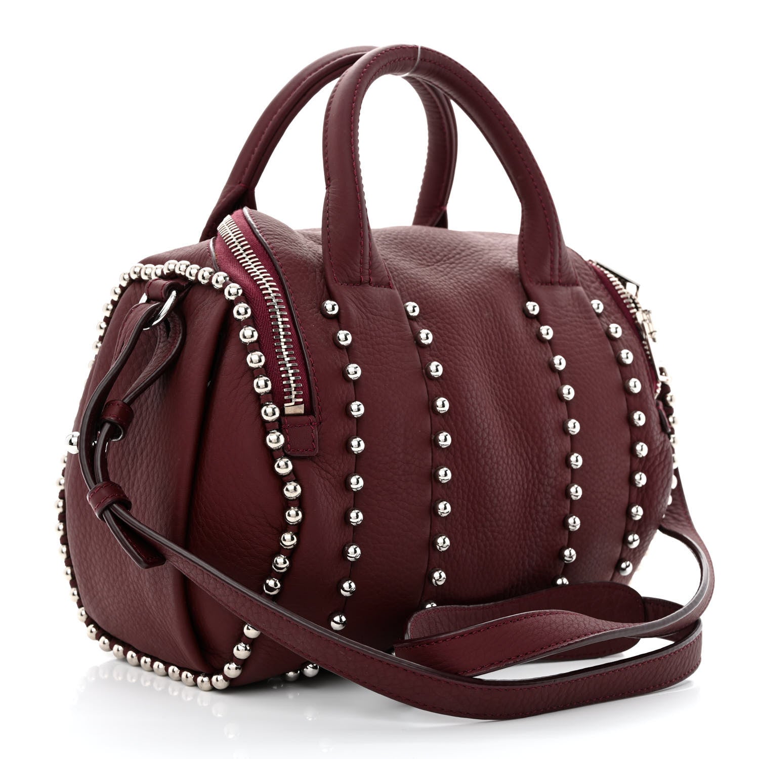 Alexander Wang Calfskin Studded Mini Rockie Matte Beet Rodium Hardware 3 of 12