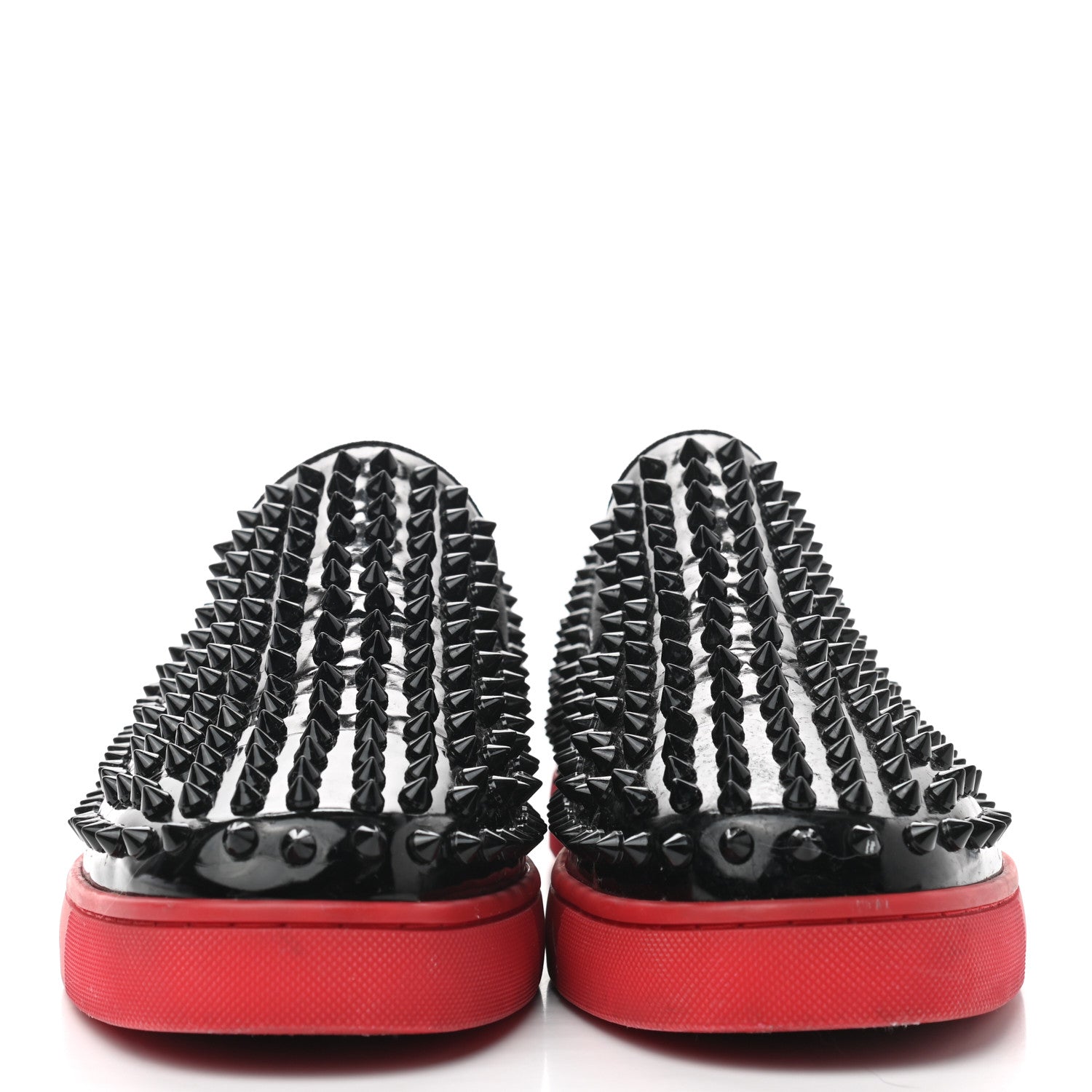 Christian Louboutin Patent Spikes Mens Roller Boat Flats 45 Black 2 of 7