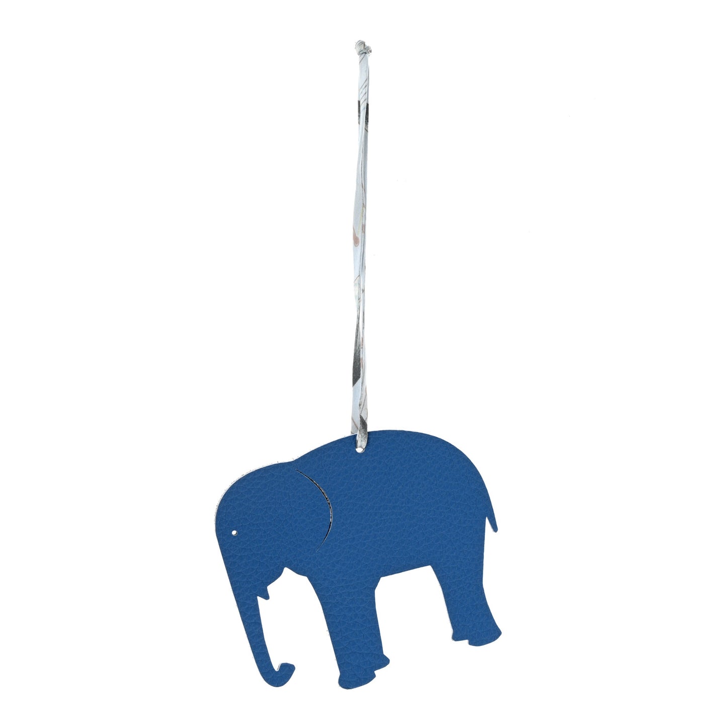 Epsom Togo Petit H Elephant Bag Charm Bleu Saphir Chocolate
