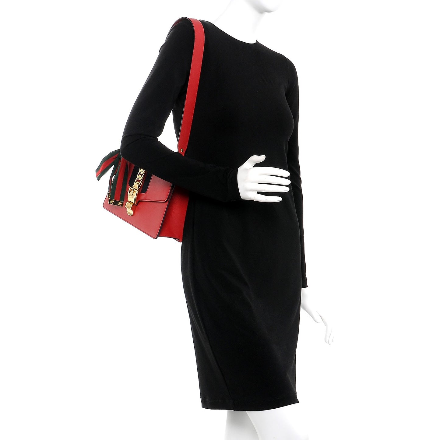 Calfskin Small Sylvie Shoulder Bag Hibiscus Red