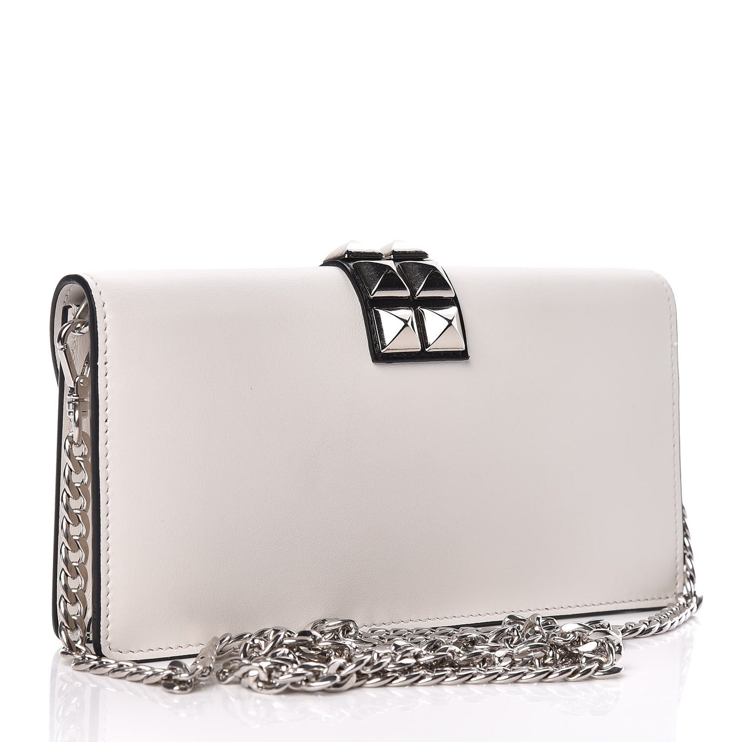 City Calfskin Studded Mini Elektra Crossbody Bag White