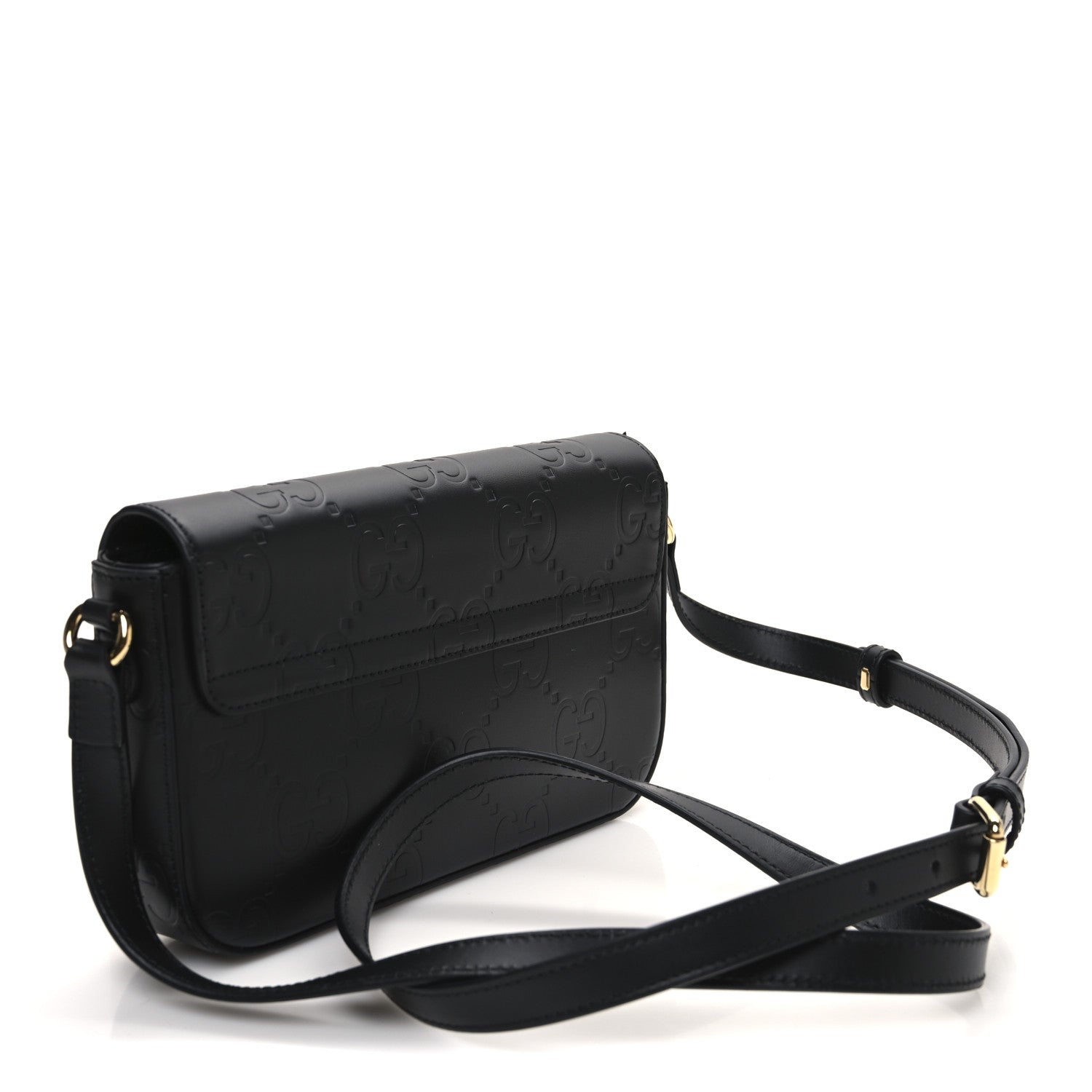 Gucci Gilbert Calfskin GG Super Mini Shoulder Bag Black 1745392