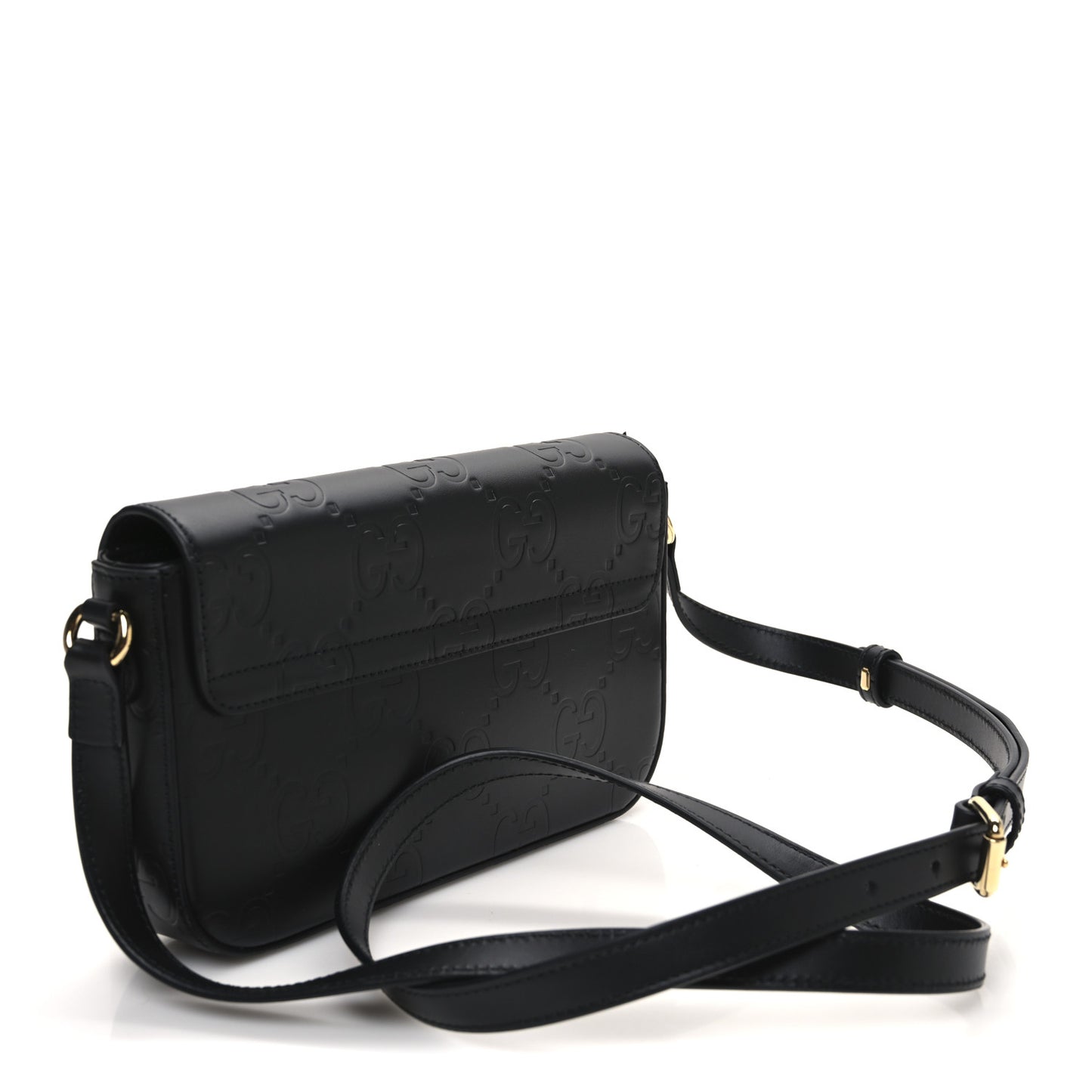 Gilbert Calfskin GG Super Mini Shoulder Bag Black