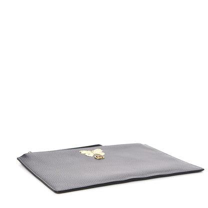 Gucci Pebbled Calfskin Butterfly Zip Pouch Black 3 of 9