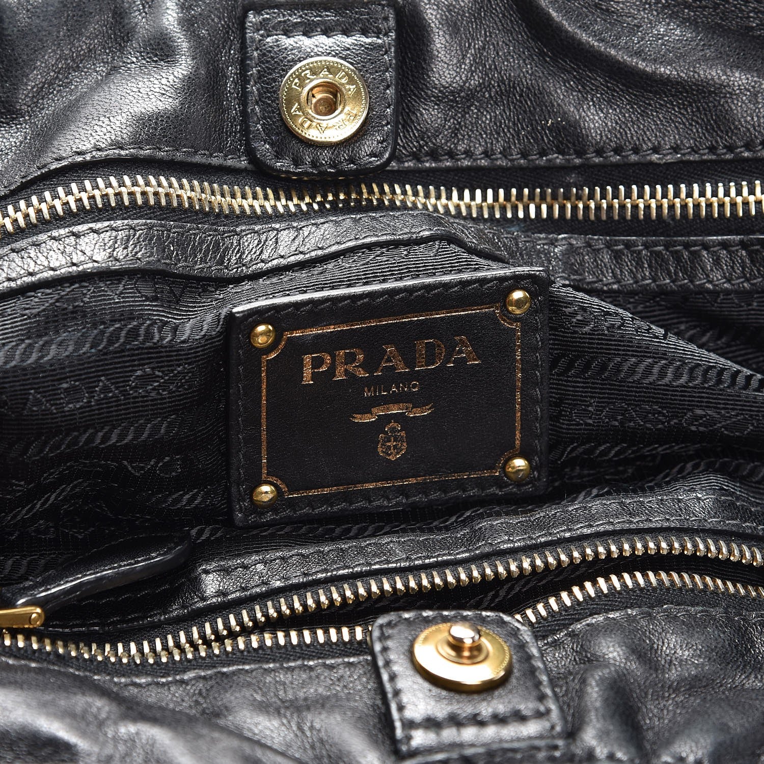 Prada Tessuto Nylon Jacquard Logo Tote Nero Black 6 of 19