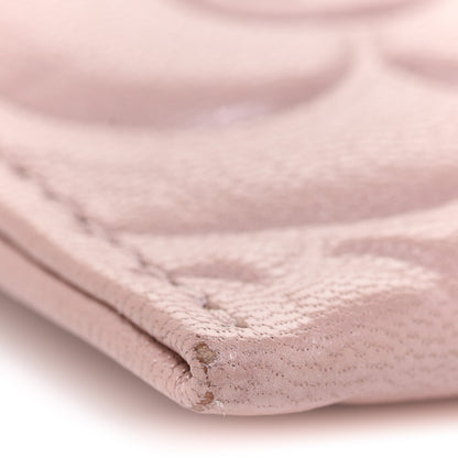 Chanel Goatskin Camellia Embossed Card Holder Light Pink 10 of 14