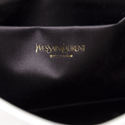 Saint Laurent Textured Patent Calfskin Monogram Large Belle De Jour Clutch Ivory 5 of 8