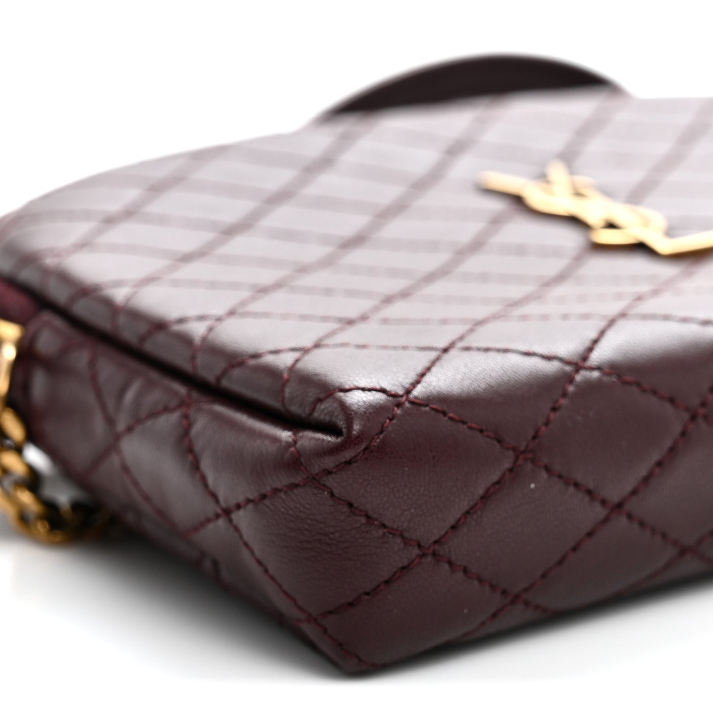 Lambskin Quilted Gaby Zipped Pouch Hot Wine