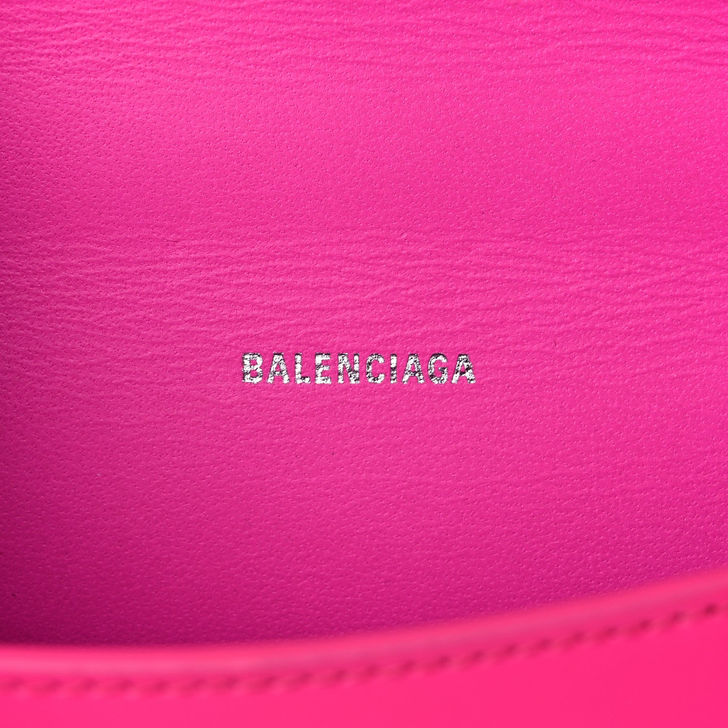 Balenciaga Shiny Box Calfskin Tonal B Hourglass Top Handle Bag XS Fuchsia 6 of 18