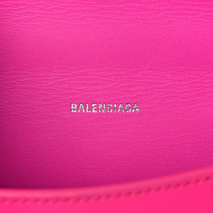 Balenciaga Shiny Box Calfskin Tonal B Hourglass Top Handle Bag XS Fuchsia 6 of 18
