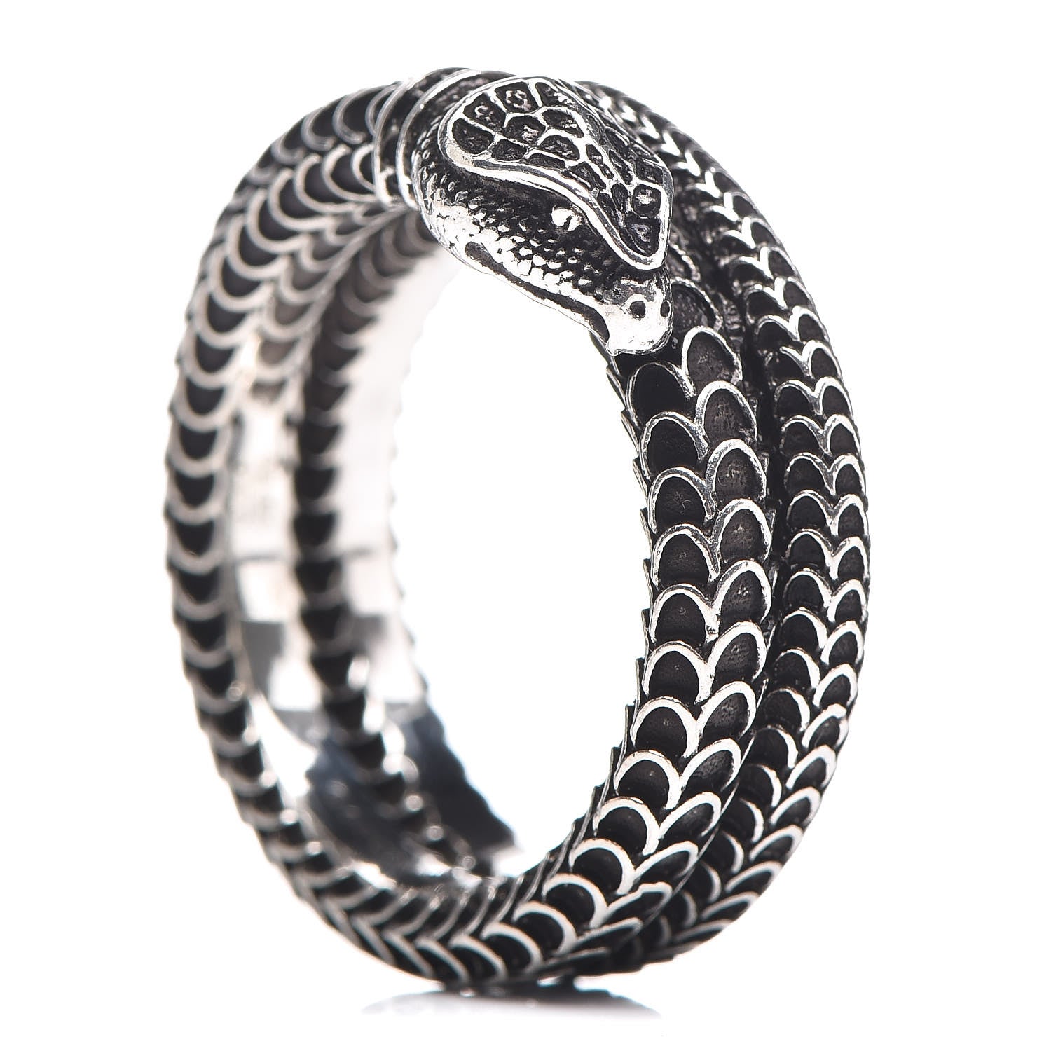 Gucci Sterling Silver Garden Snake Band Ring 59 8.75 1 of 7