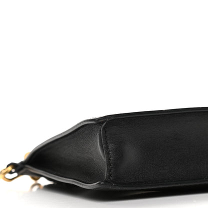 Versace Calfskin 90's Vintage Logo Crossbody Clutch Black White 7 of 8