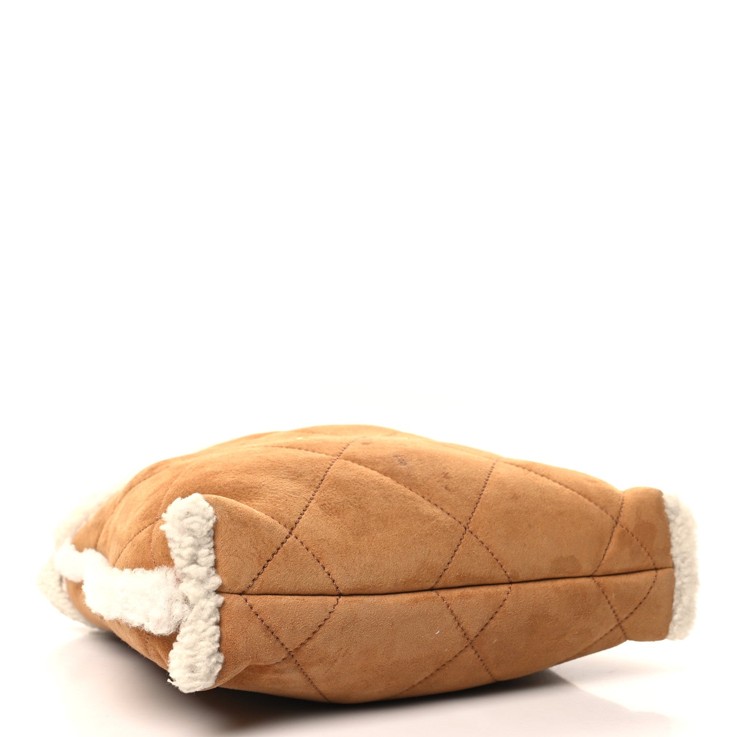 Chanel Suede Shearling Quilted Small Chanel 22 Brown White 5 of 13