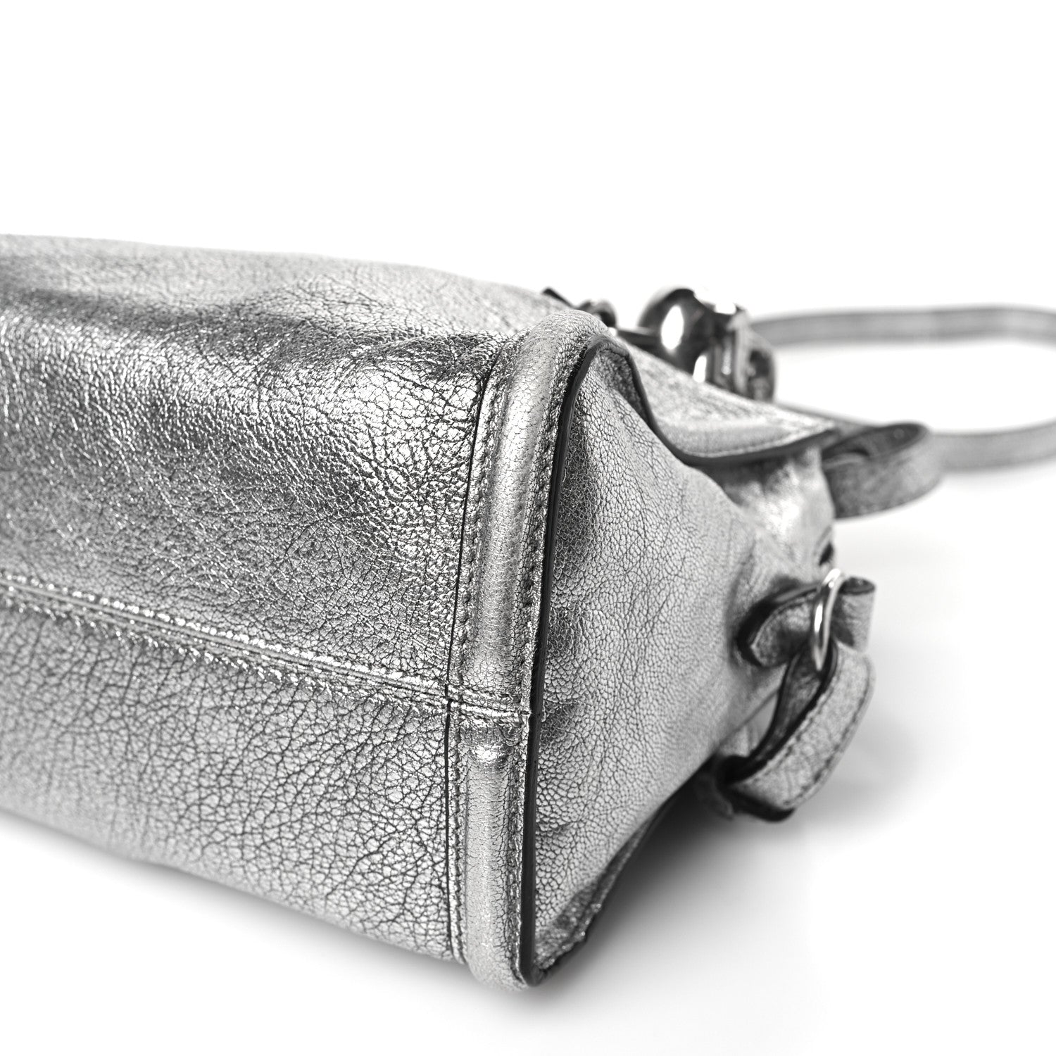 Alexander McQueen Metallic Pebbled Calfskin Mini Padlock Tote Silver 8 of 8