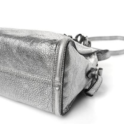Alexander McQueen Metallic Pebbled Calfskin Mini Padlock Tote Silver 8 of 8