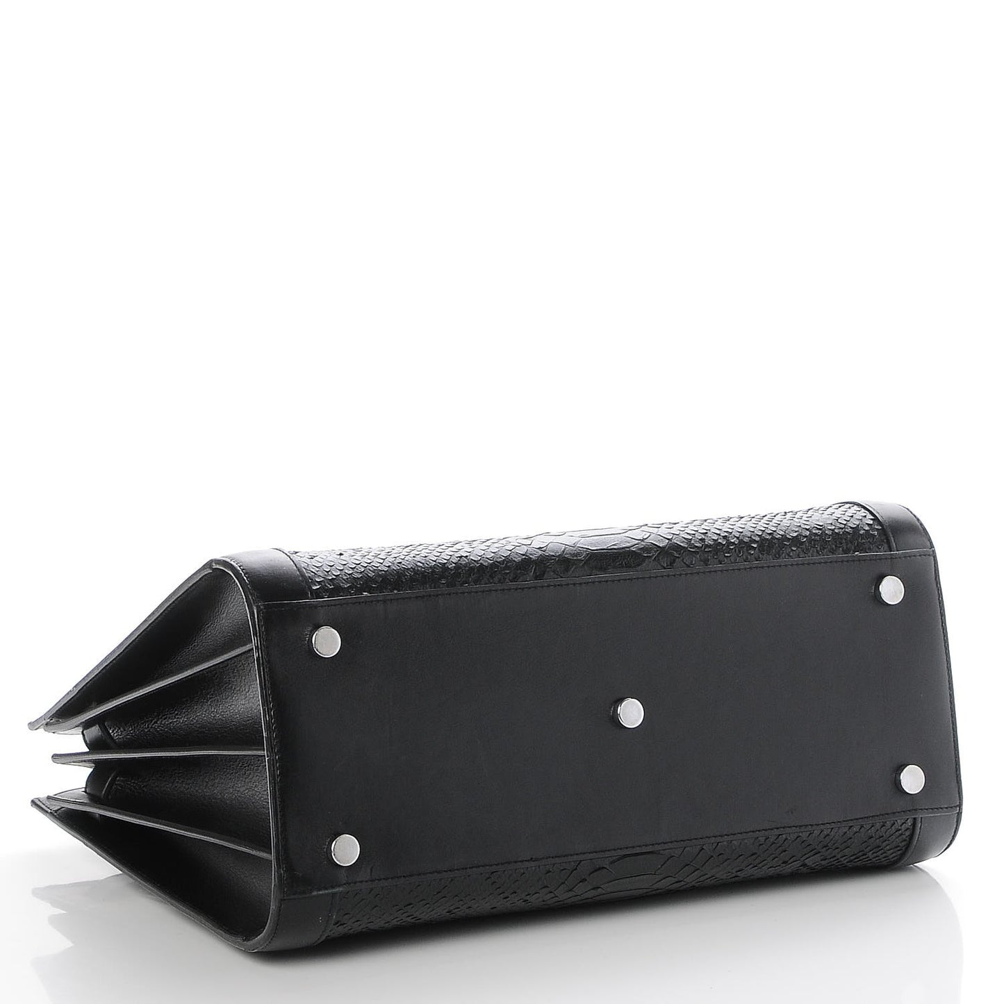 Python Calfskin Embossed Small Sac de Jour Black