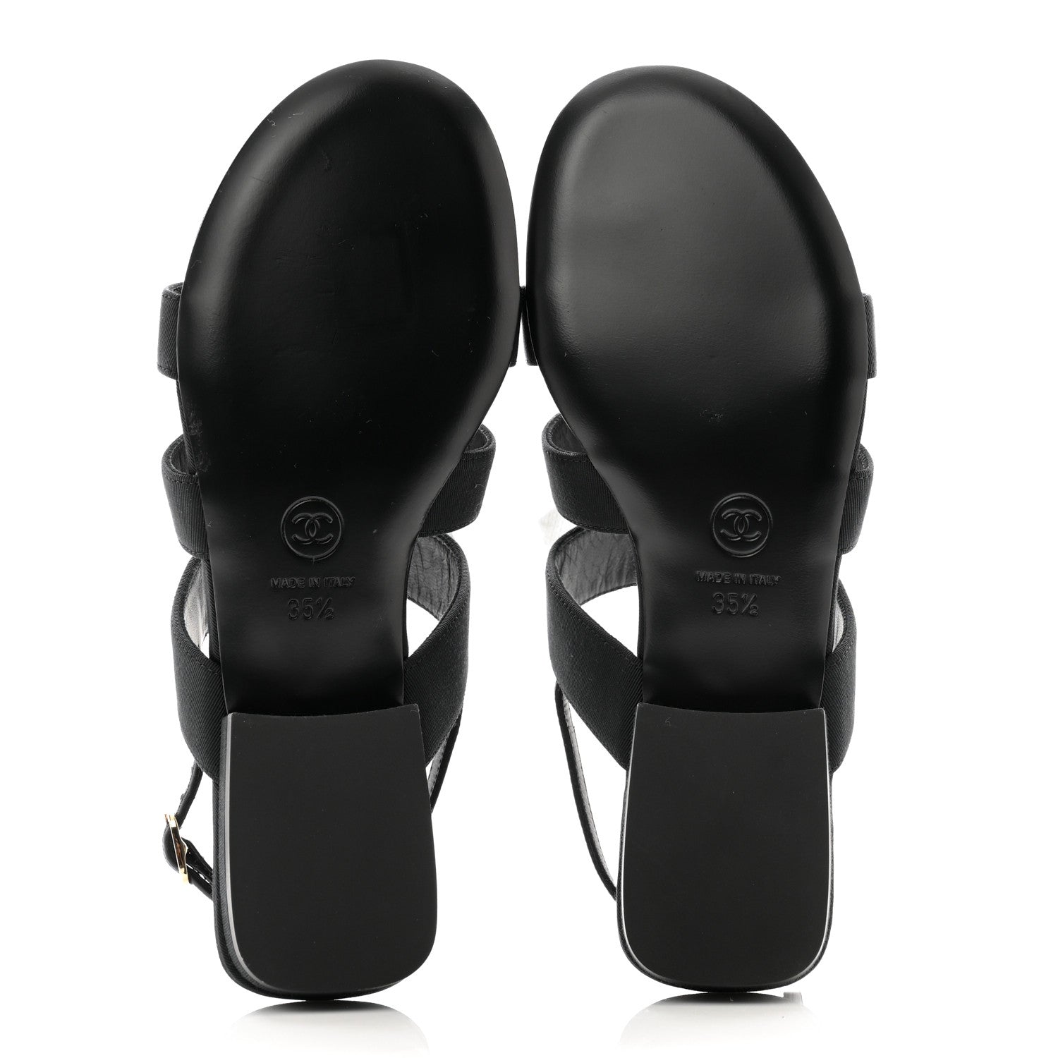 Chanel Grosgrain Chain CC Logo Bow Sandals 35.5 Black 5 of 13