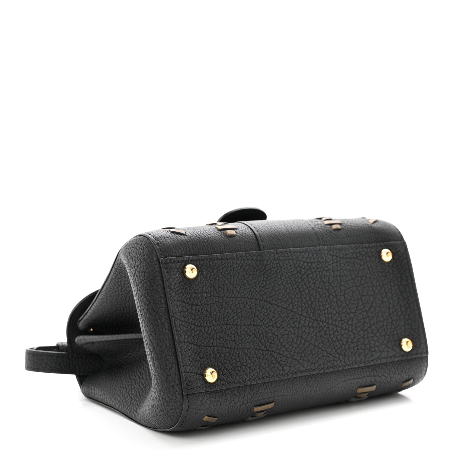 Delvaux Crispy Calfskin Tribal Stitch Mini Brillant Satchel Black Bronze 5 of 11