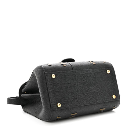 Delvaux Crispy Calfskin Tribal Stitch Mini Brillant Satchel Black Bronze 5 of 11