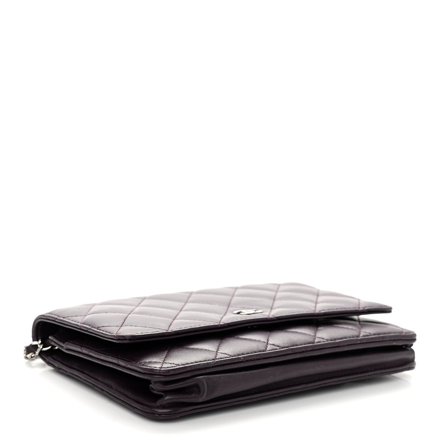 Chanel Lambskin Quilted Wallet On Chain WOC Purple 7 of 23