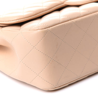Chanel Lambskin Quilted Jumbo Double Flap Light Beige 9 of 12
