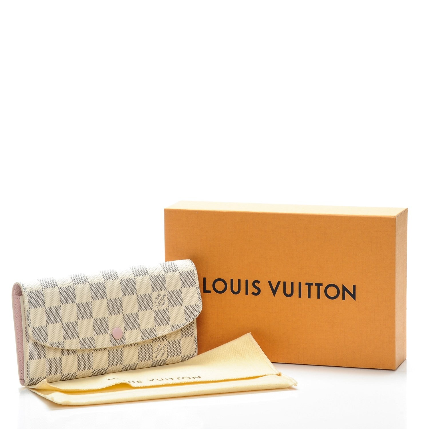 Louis Vuitton Damier Azur Emilie Wallet Rose Ballerine 8 of 8