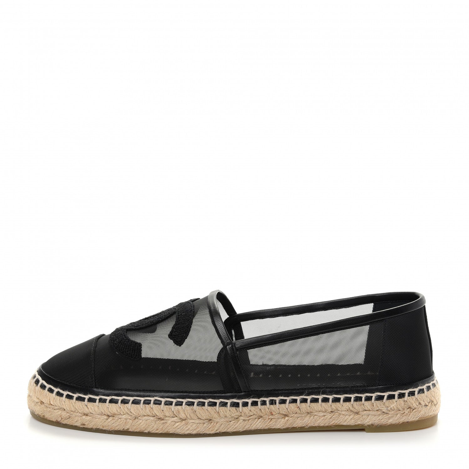Chanel Mesh Grosgrain CC Espadrilles 41 Black 1 of 10