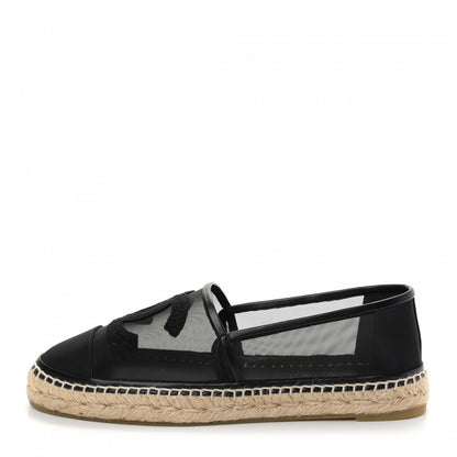 Chanel Mesh Grosgrain CC Espadrilles 41 Black 1 of 10