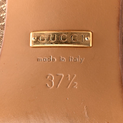 Gucci Monogram Malaga Kid Lisa Mid Heel Boots 37.5 Beige Ebony 7 of 10