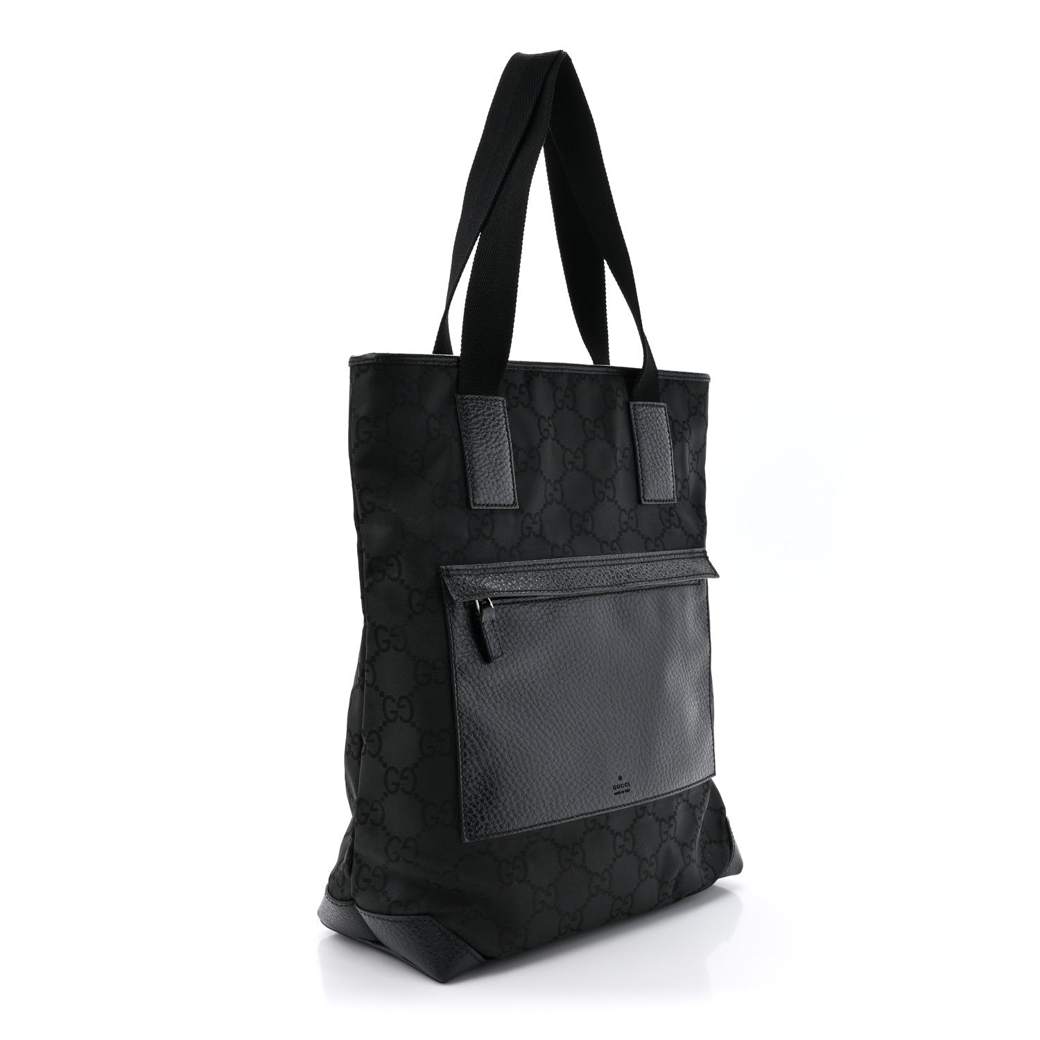 Gucci Nylon Calfskin Monogram Tall Tote Brown 3 of 12