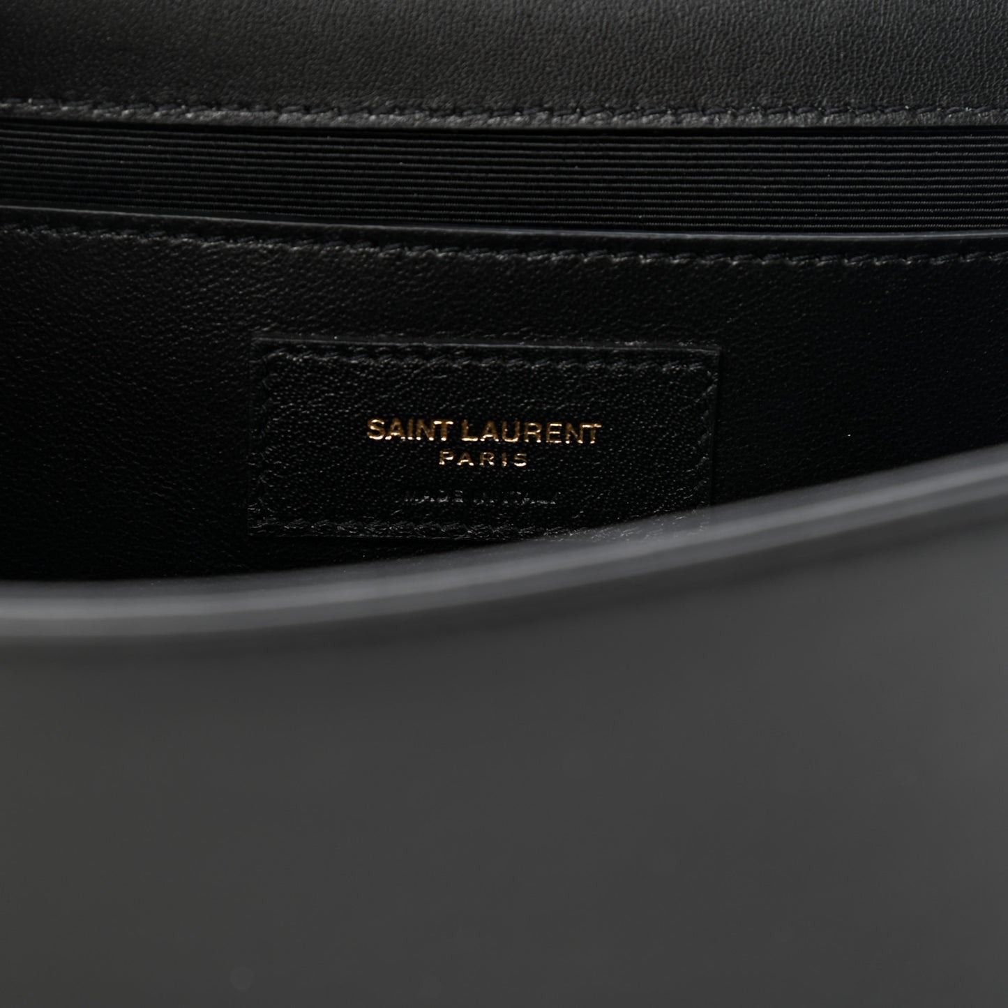 Calfskin Crystal Medium Monogram Kate Satchel Black