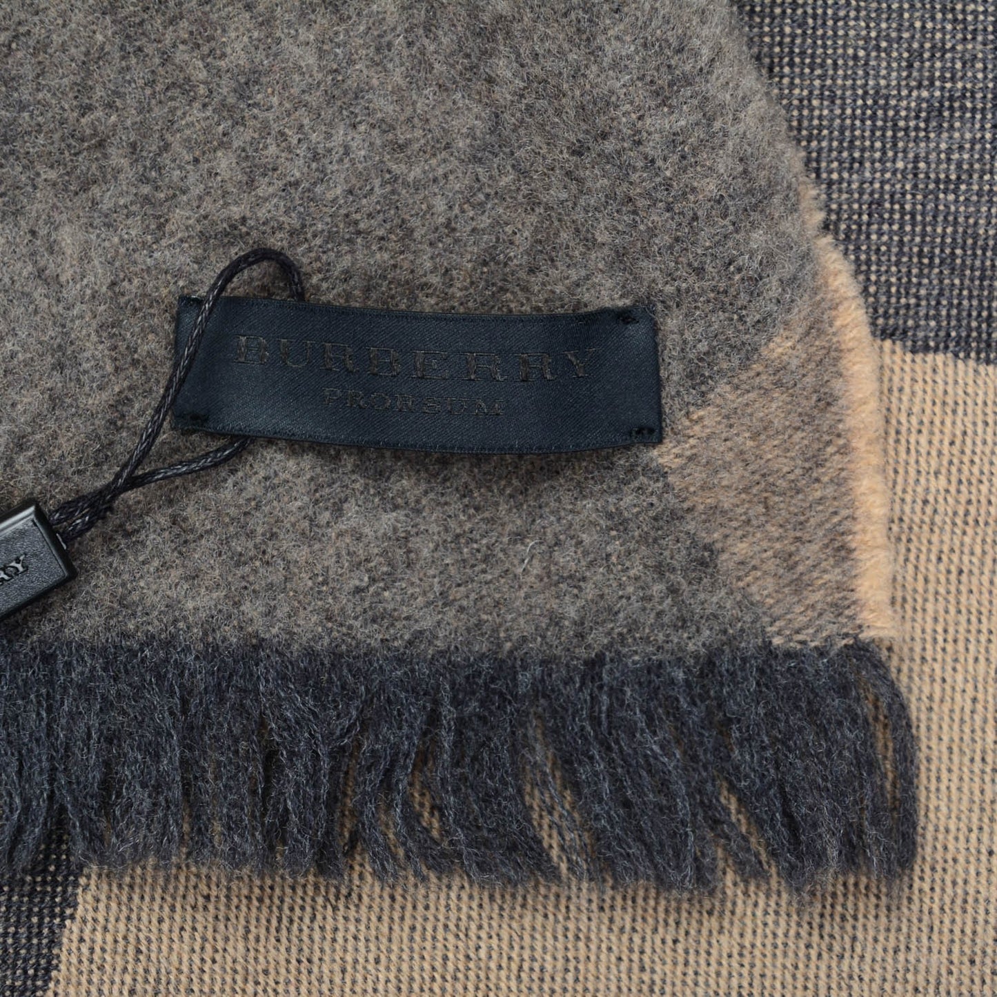 Cashmere Camoflauge Fringe Scarf Camel
