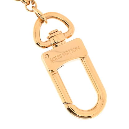 Louis Vuitton Brass Enamel Fleur De Monogram Bag Charm Chain Gold 3 of 4